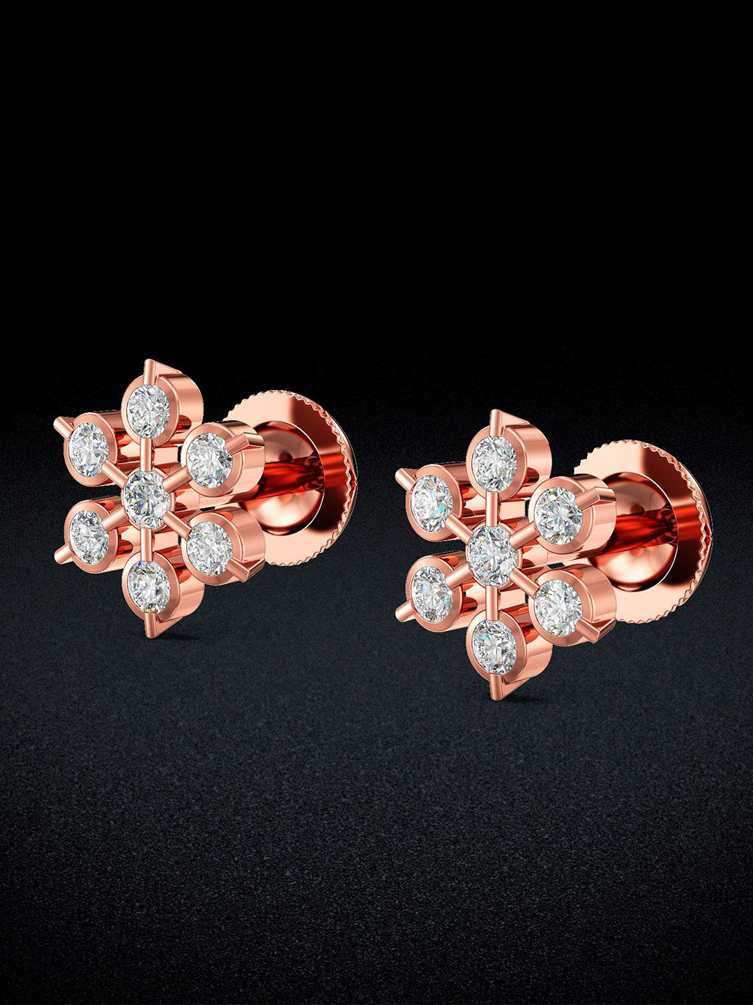 Joyalukkas Women 22KT Natural Elegance Diamond Earrings -3.080 g