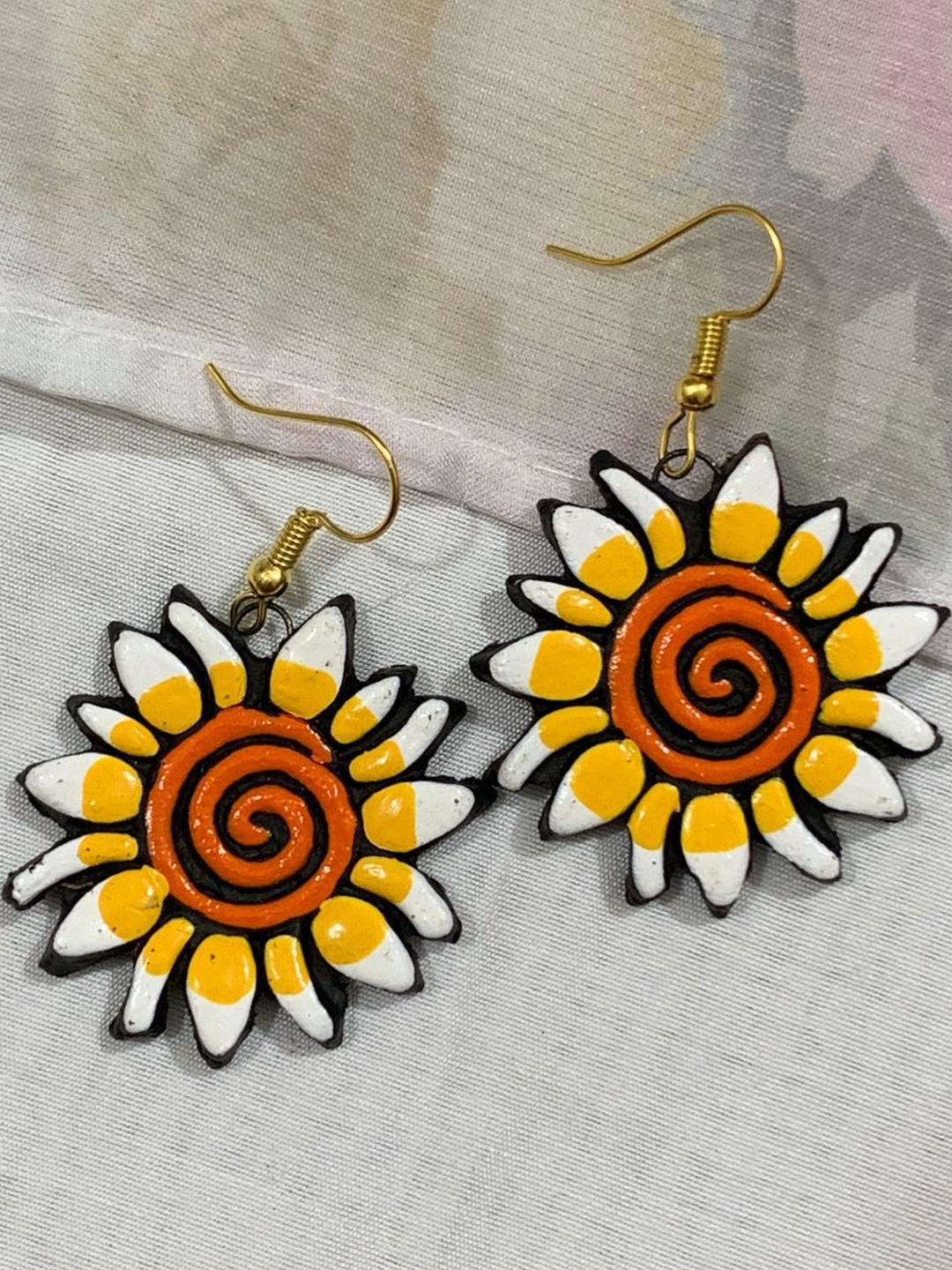 KALAVAATHI Floral Colorful Clay Drop Earrings