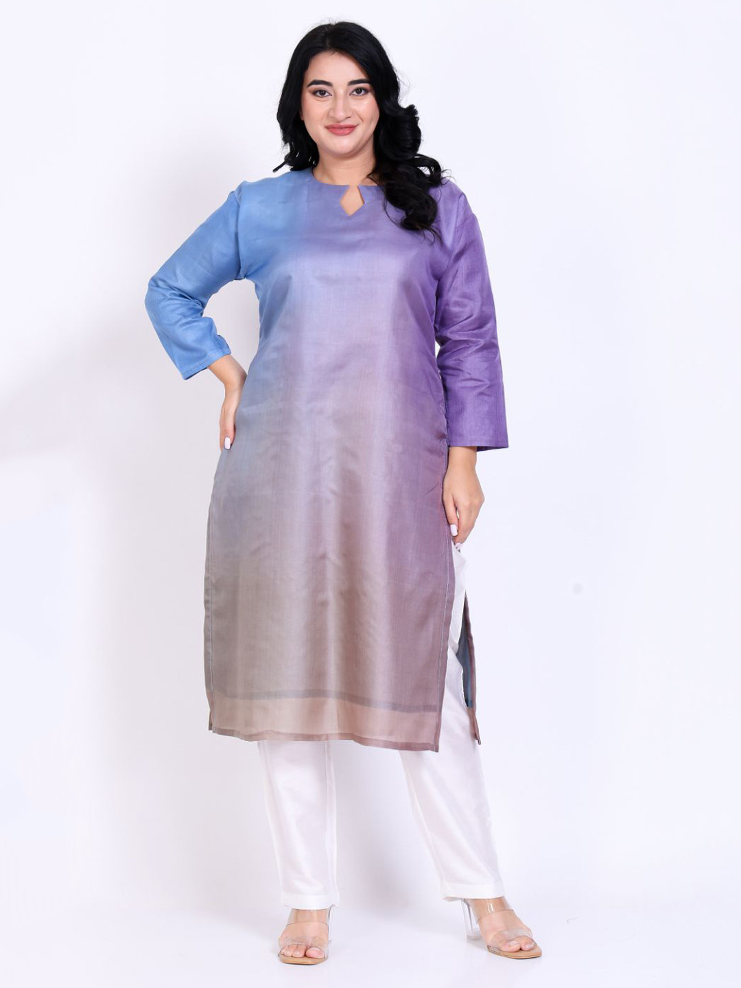SILK N STYLES Craft Ombrey Dyeing Fabric Tussar Silk Styles Kurta