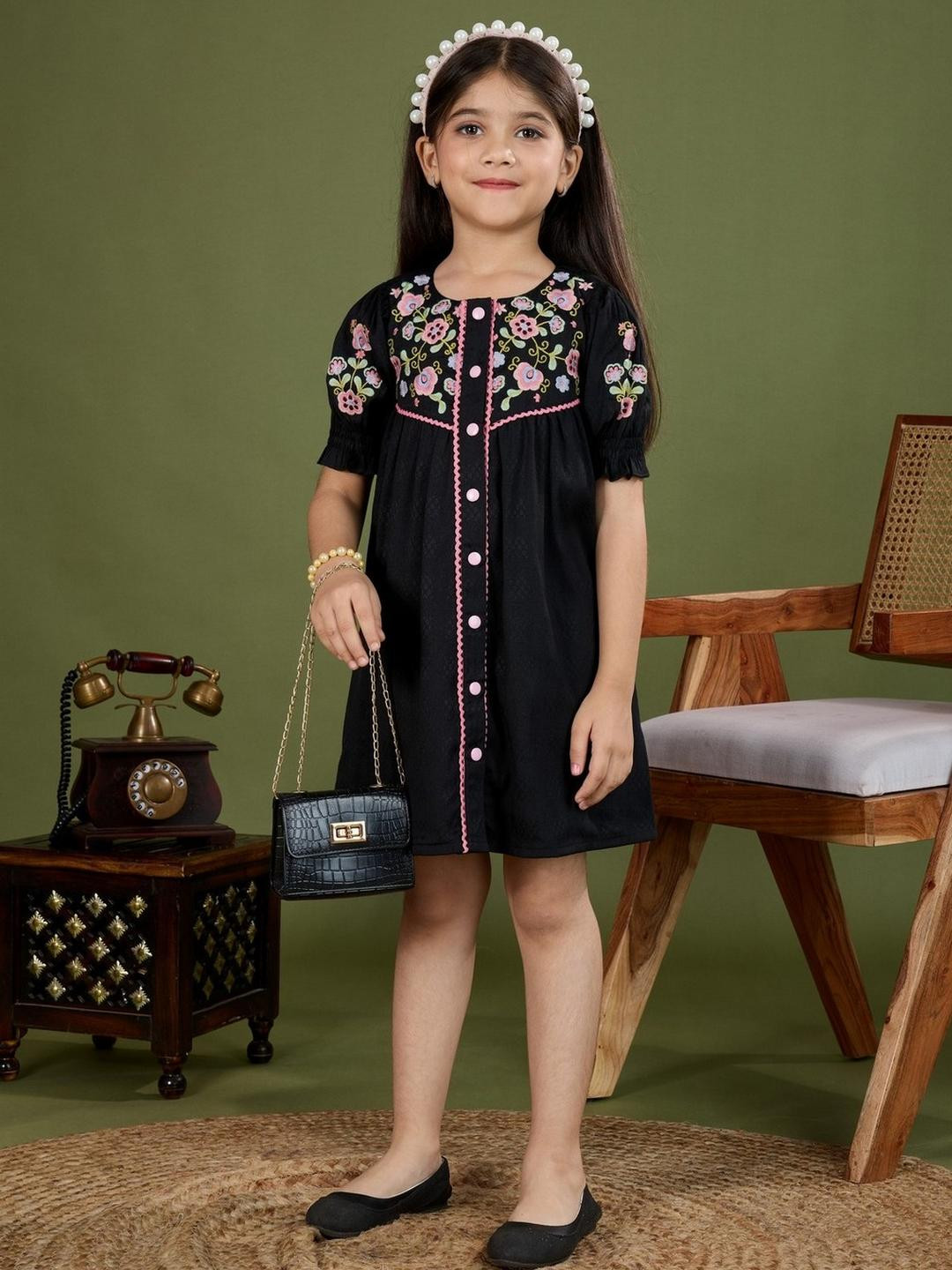 Sangria Girls Jacquard Fit and Flare Dresses