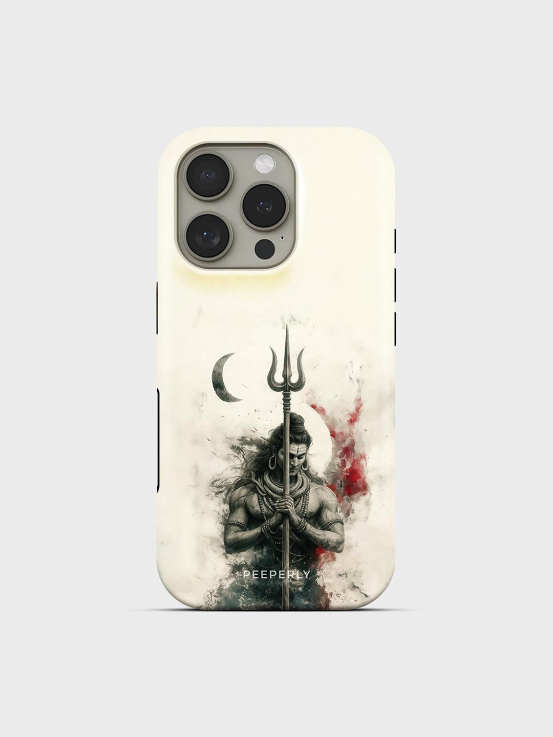 PEEPERLY Women Lord Shiva Printed Shockproof iPhone 14 Crystal Back Case