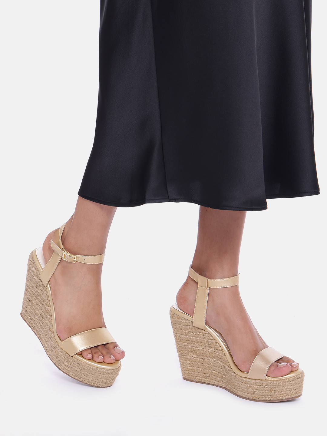 ZORI WORLD Women Party Wedge Sandals with Jute Detail
