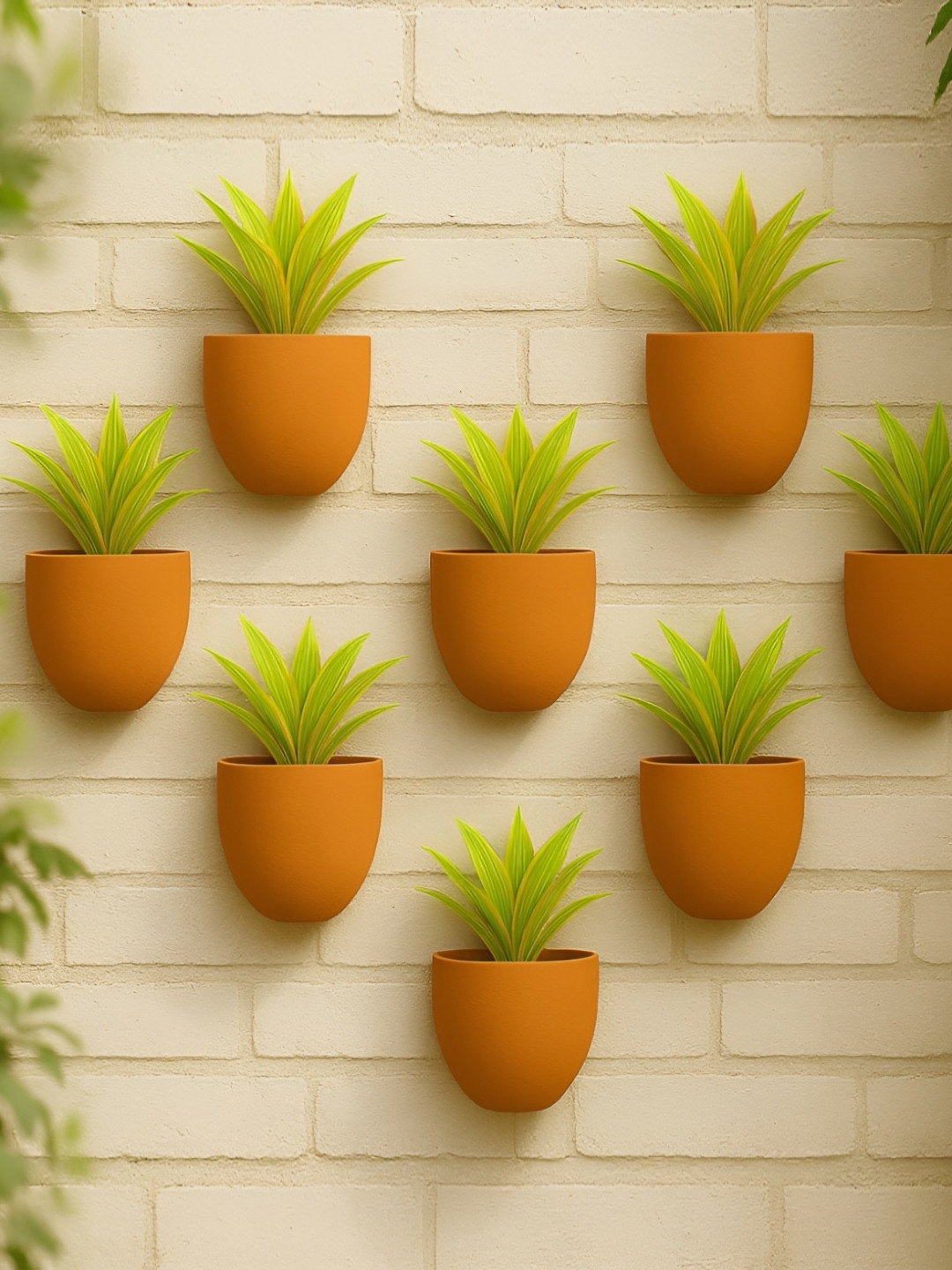 The handicraftian Hexane 8 Pieces Red Small Wall Hanging Planters