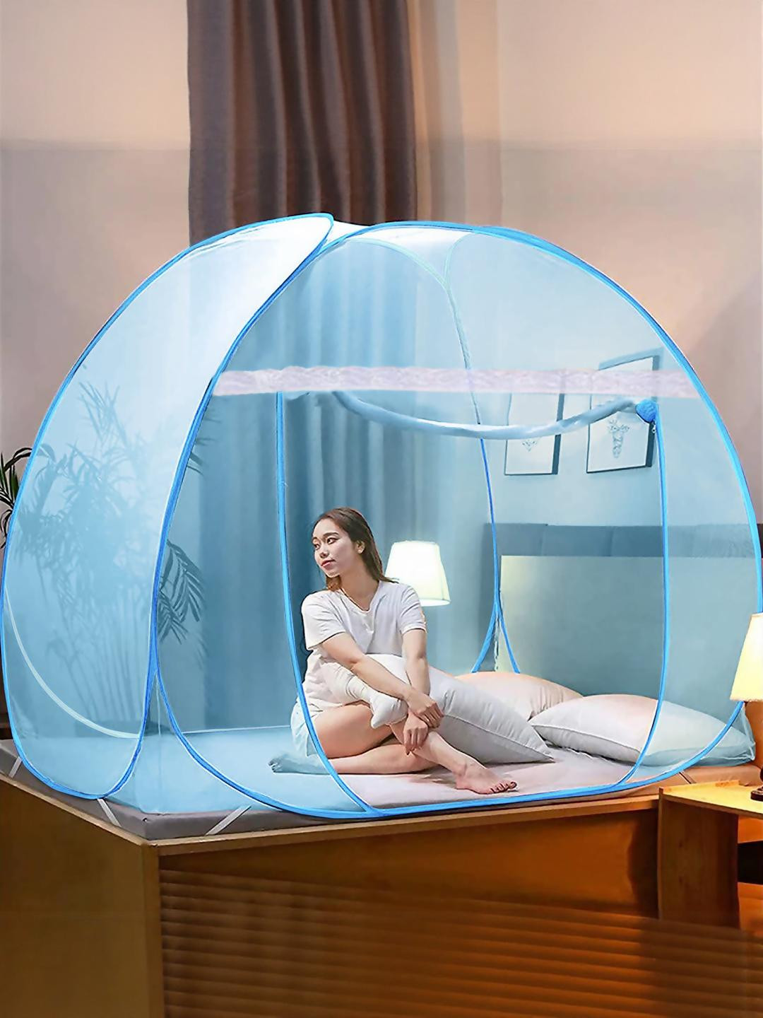 AD-RML Blue & White King Size Tent Mosquito Net