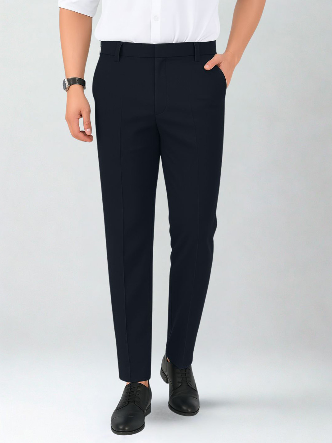 Zee Gold Men Regular Fit Mid-Rise Formal Trousers