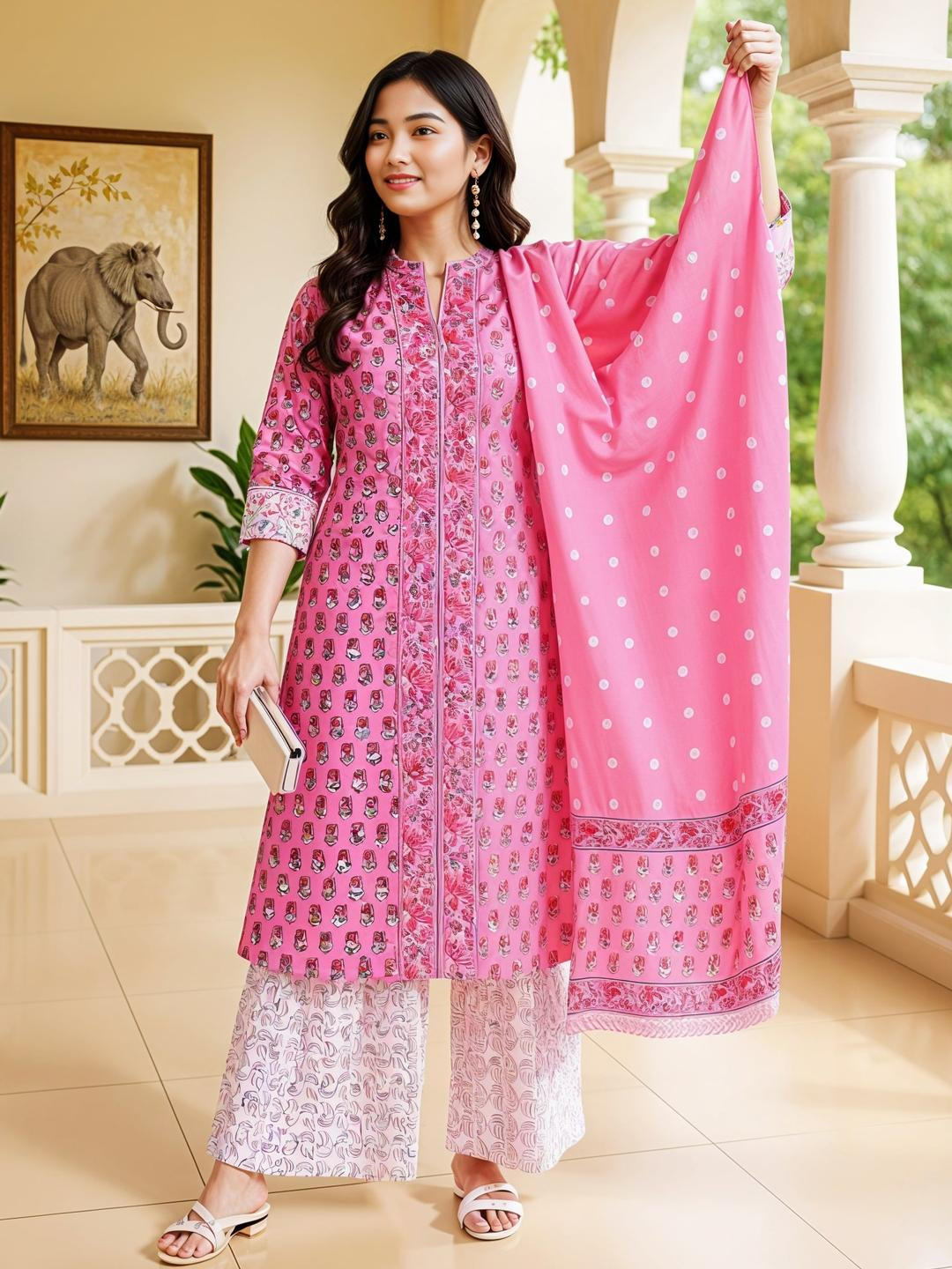 SZN Women Printed Kurti With Dupatta