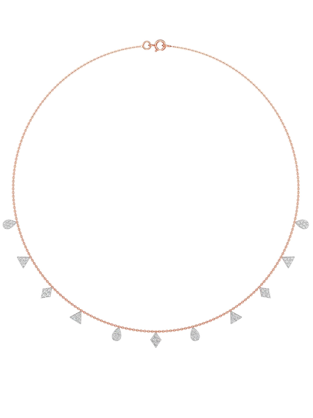 Joyalukkas Women 18KT Rose Gold Natural Diamond Necklaces -4.05 g