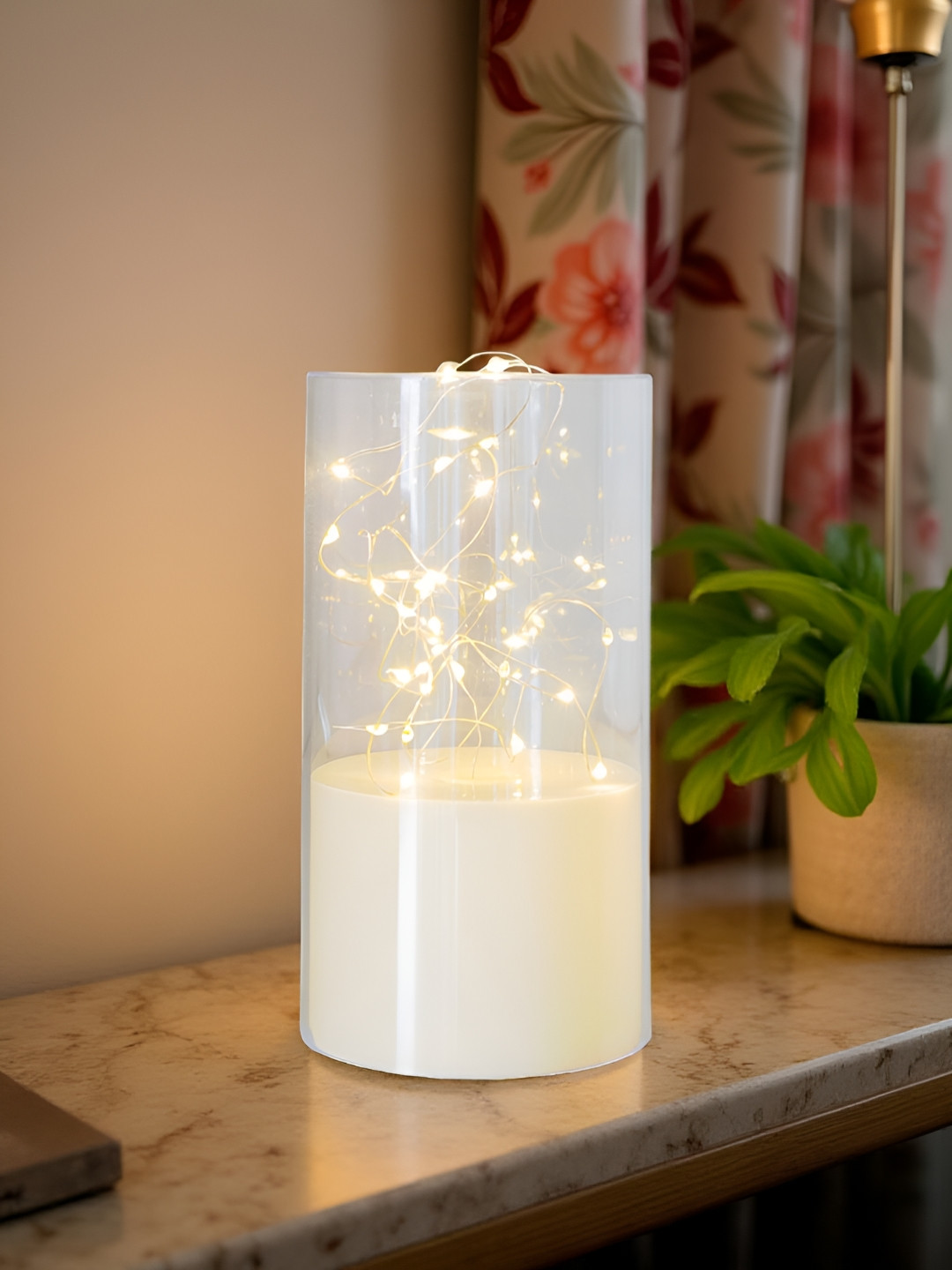 Golden Peacock Transparent Candle Holder