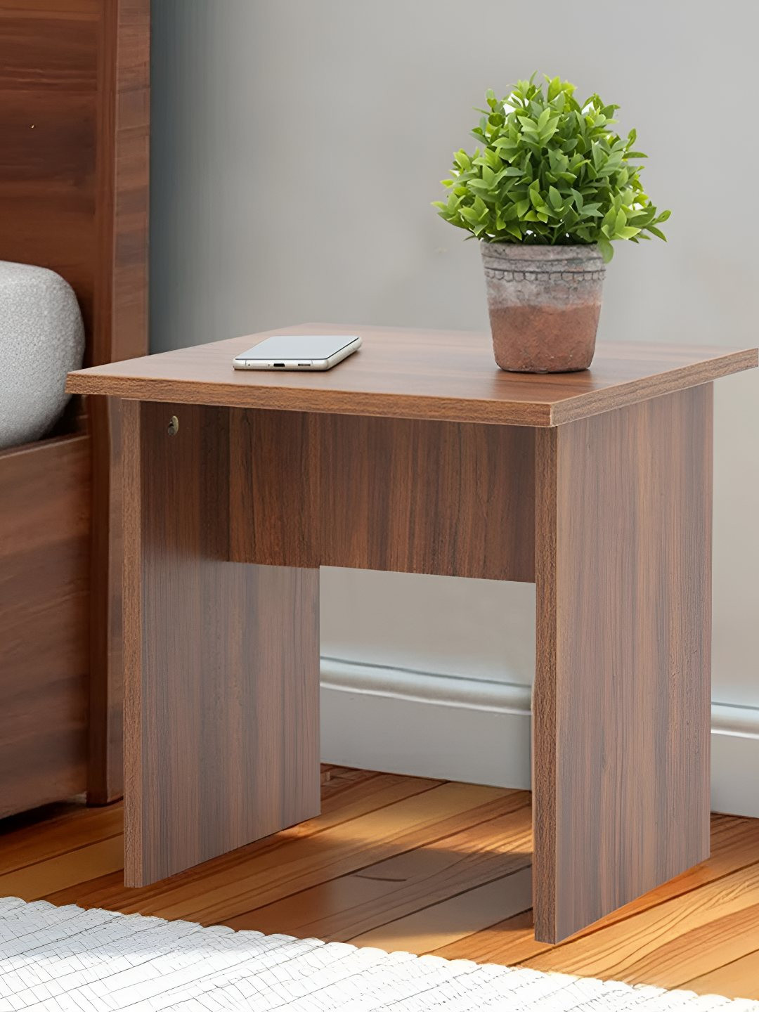 Royaloak Taurian Brown Square Bedside Table