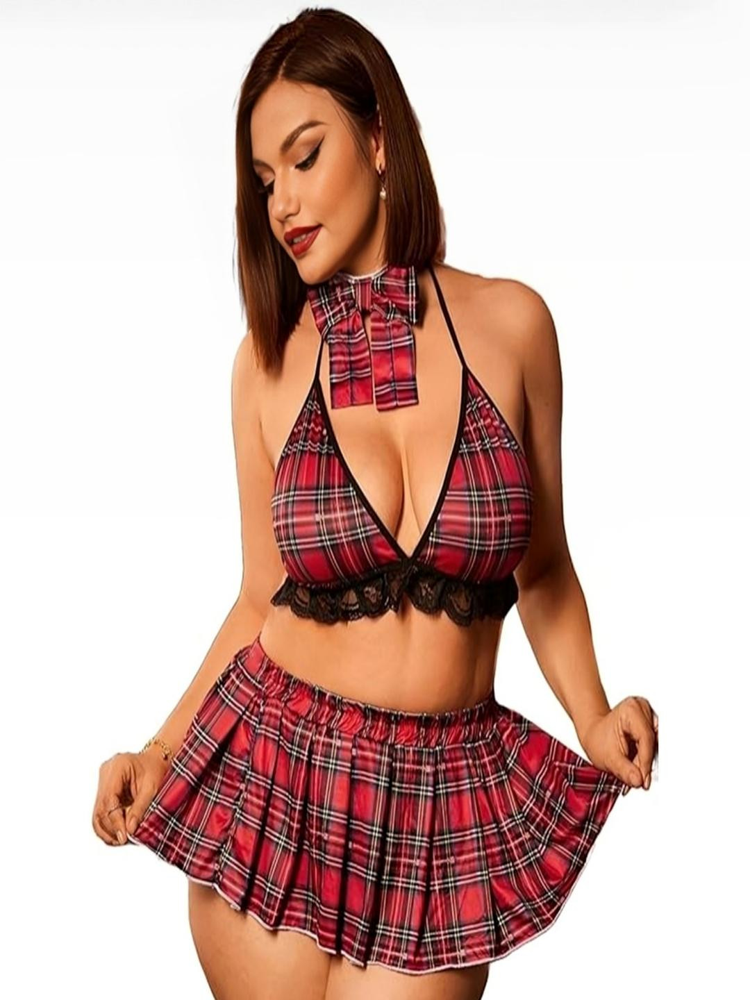 BELLEVINO  Women Babydoll School Girl Cosplay Lingerie Night Dress