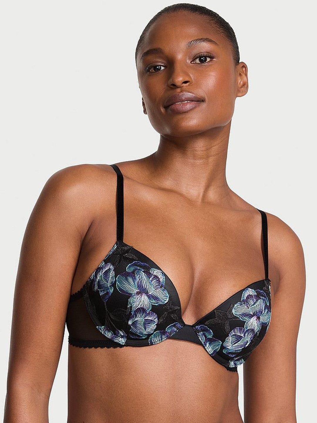 Victoria's Secret Electric Orchid Medium Coverage Heavily Padded Push-Up Embellished Bra