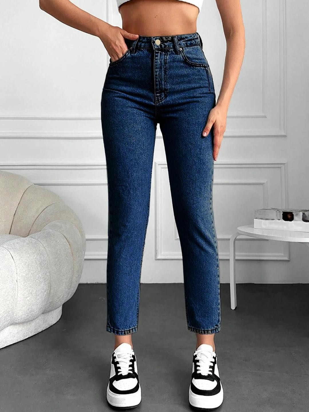 Ds Fashion Women High-Rise Applique Stretchable Jeans