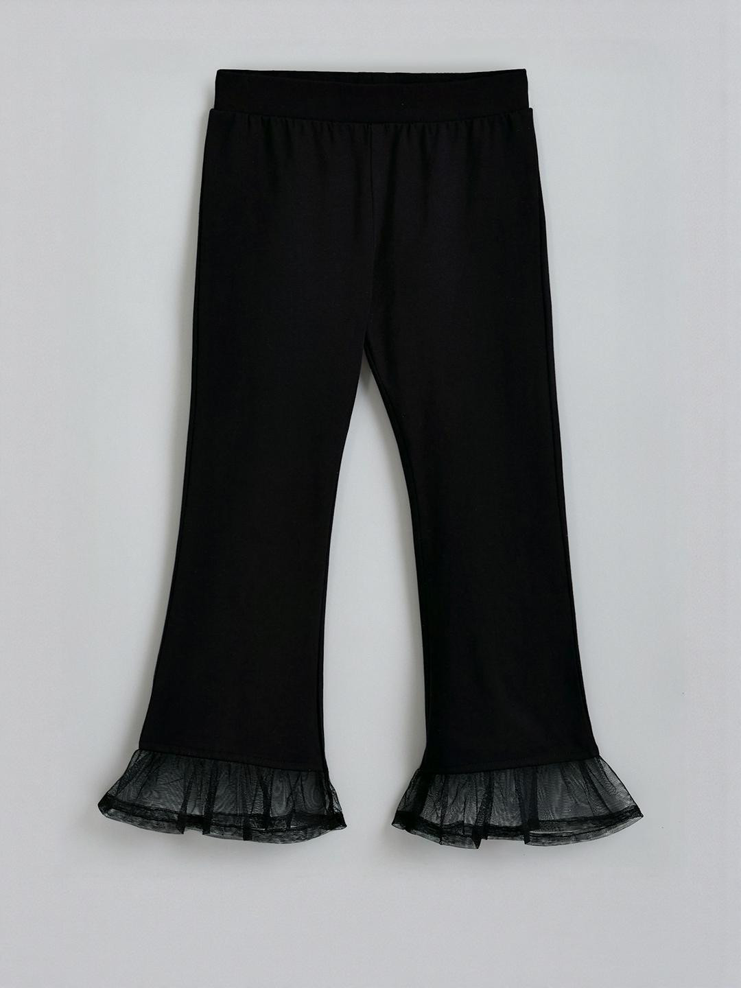 Hopscotch Girls Black Flared Hem Leggings