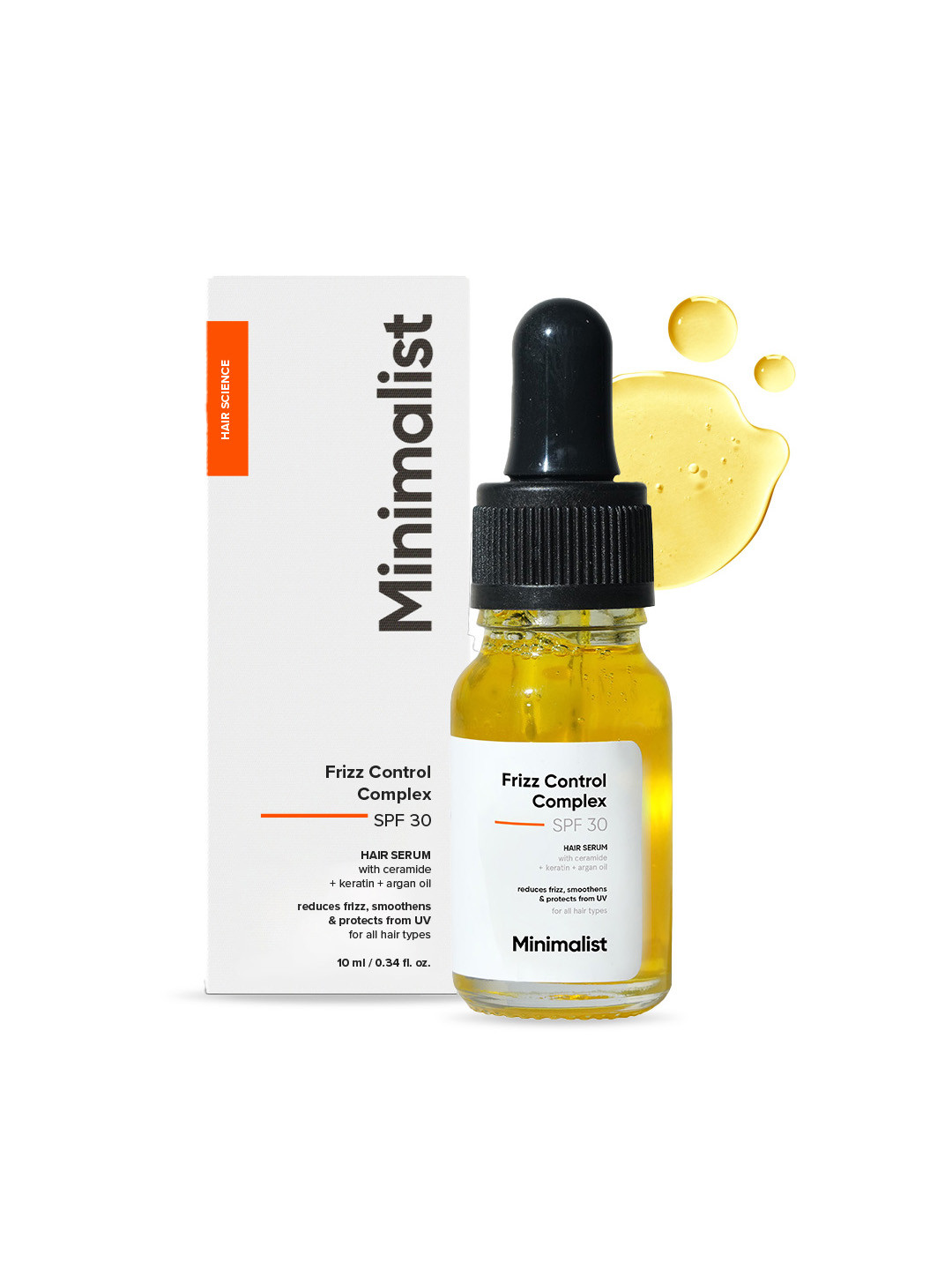 Minimalist Frizz Control Complex SPF30 Hair Serum with Ceramide & Keratin - 10 ml
