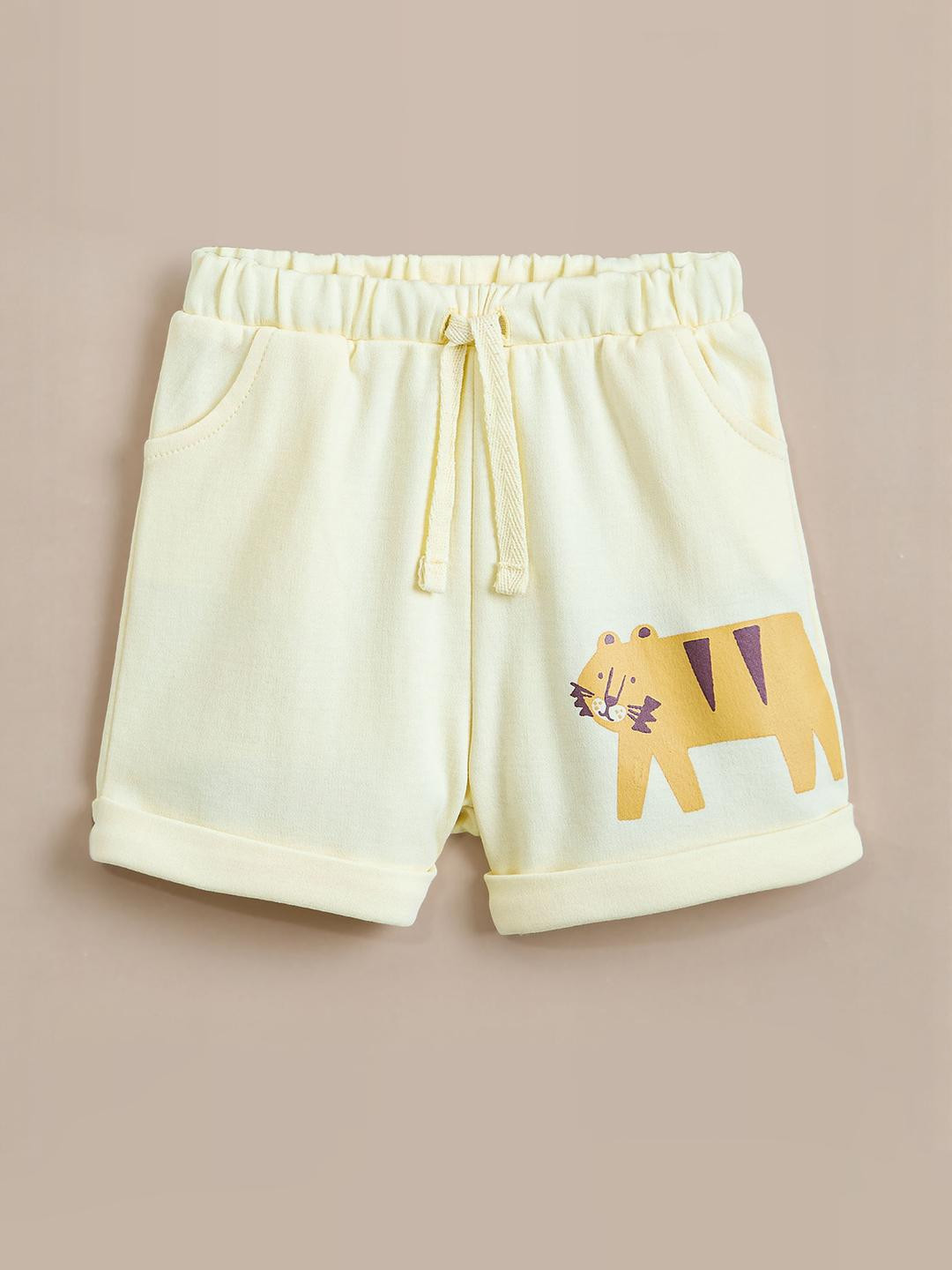 Hopscotch Boys Pack Of 3 Jungle Explorer Mid-Rise Drawstring Cotton Shorts