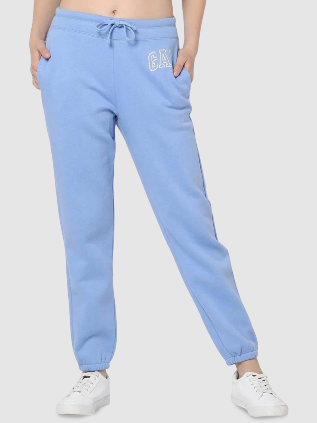 GAP Women Brand Logo Pure Cotton Mid-Rise Cotton Joggers Trackpaants