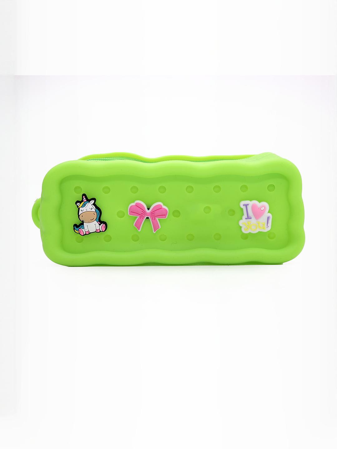 YK  Kids Silicone with Fun Removable Charms Pencil Case