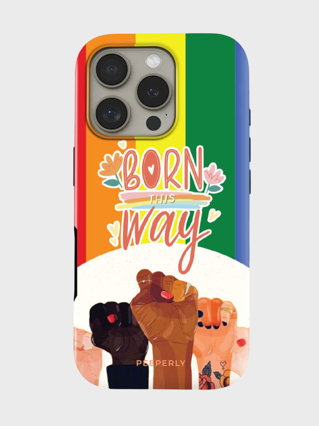 PEEPERLY Women Born Proud Crystal Printed iPhone 14 Impact Resistant Back Case