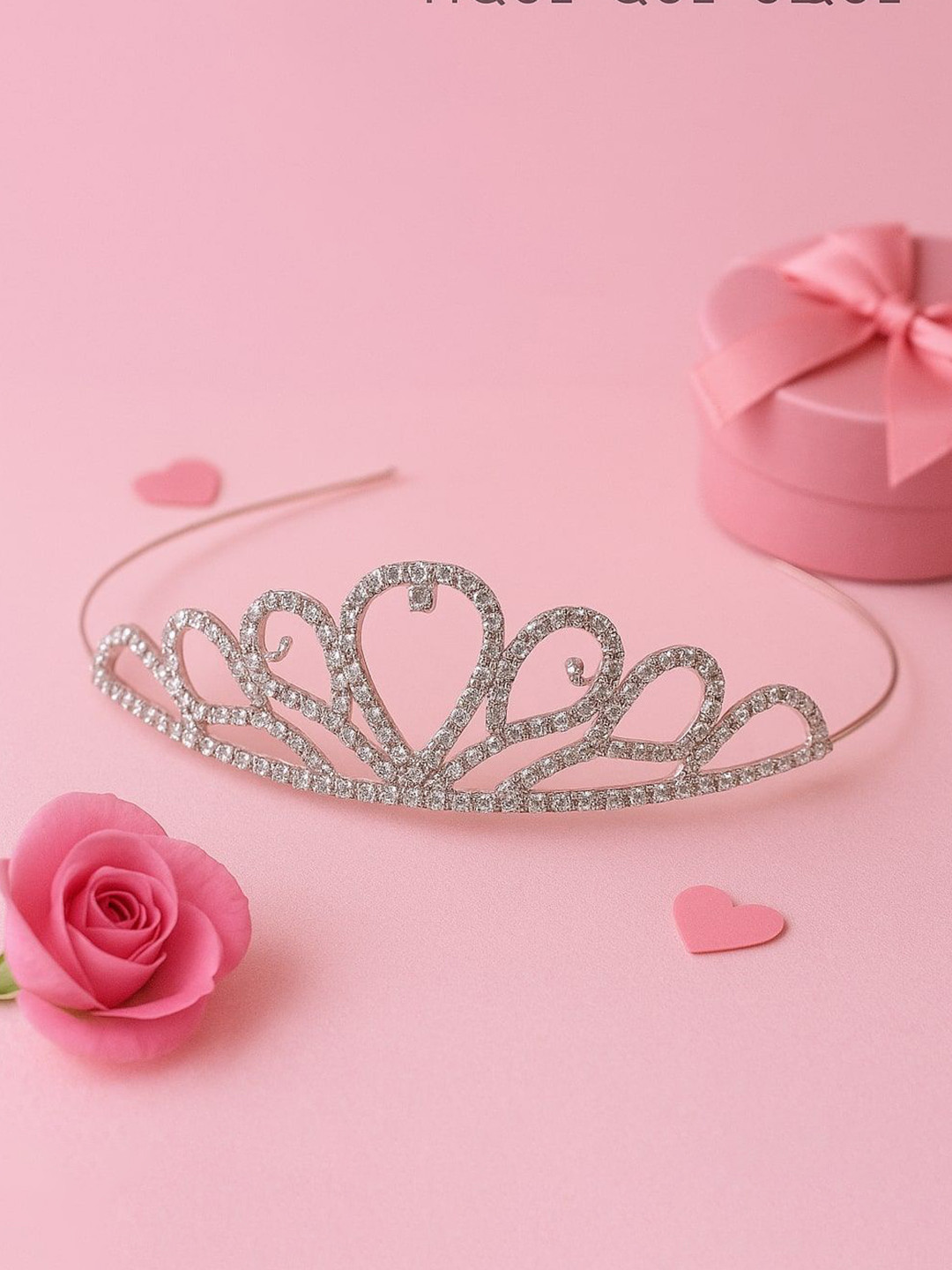 MUKUTIQUE Artificial Stones Studded Light Weight Princess Crown Tiara
