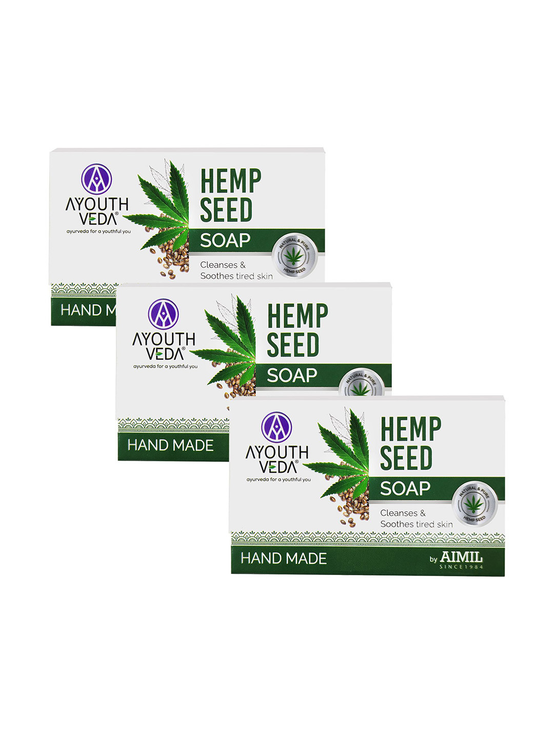 AYOUTHVEDA Set Of 3 Hema Seed Handmade Soap - 100 g Each
