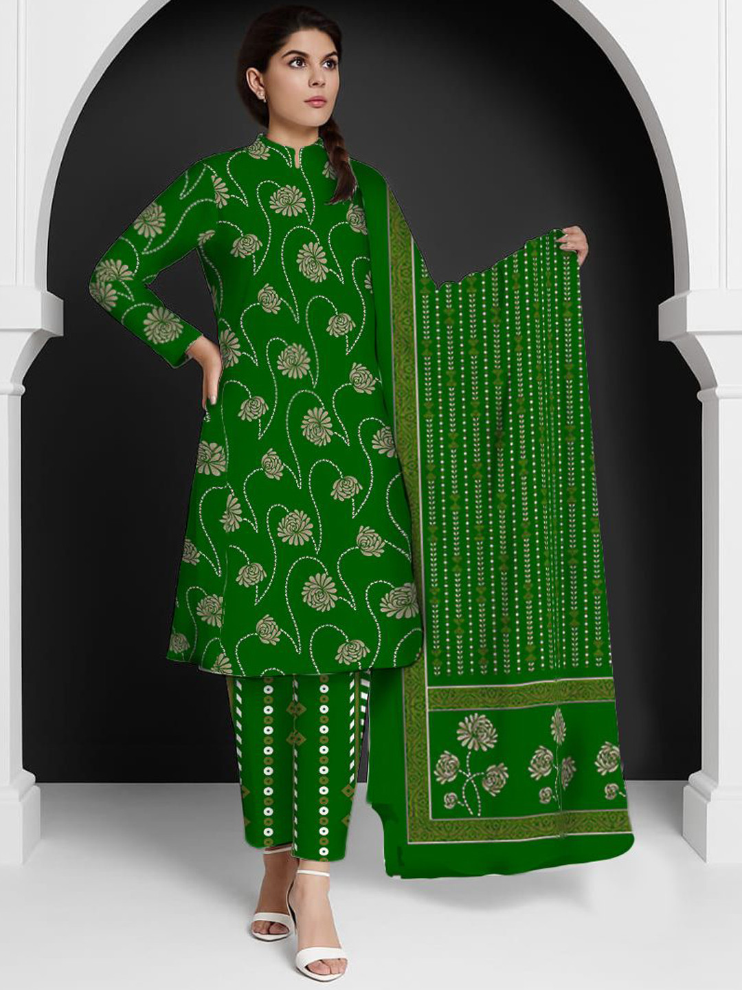 FlexFeb Floral Printed Unstitched Dress Material