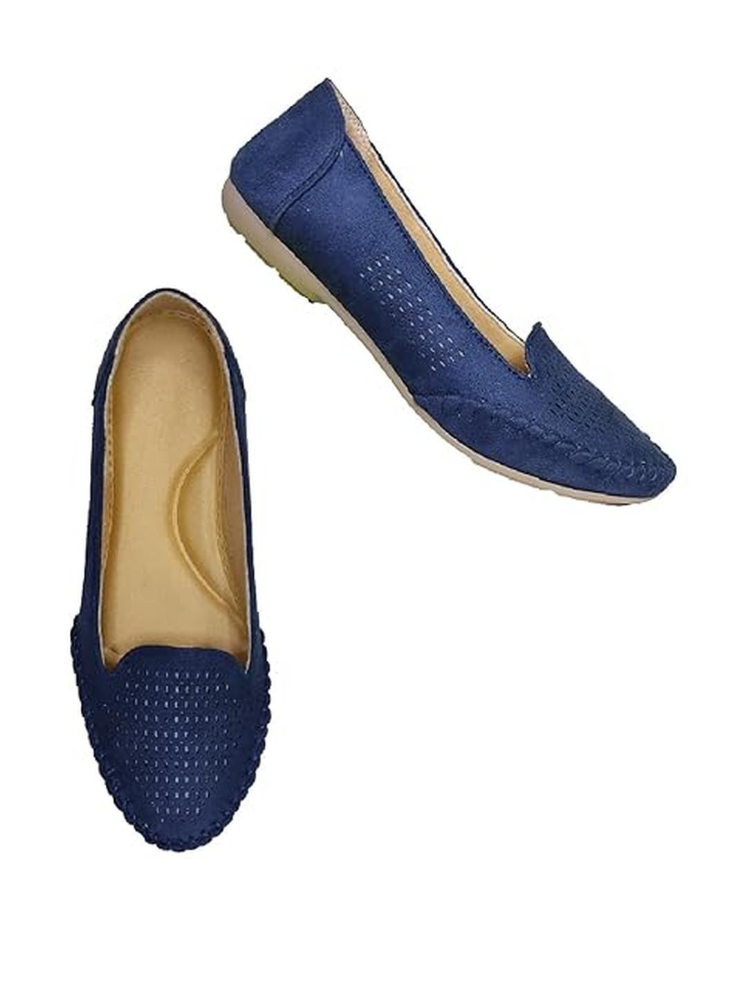 saanvishubh Women Blue Suede Casual Shoes