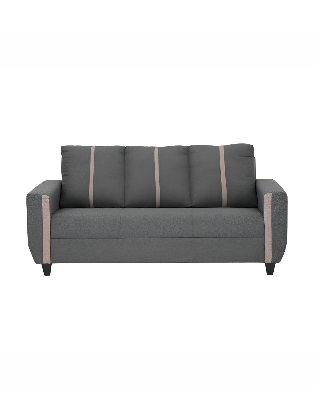 Royaloak Rily Grey & Beige 3-Seater Fabric Sofa