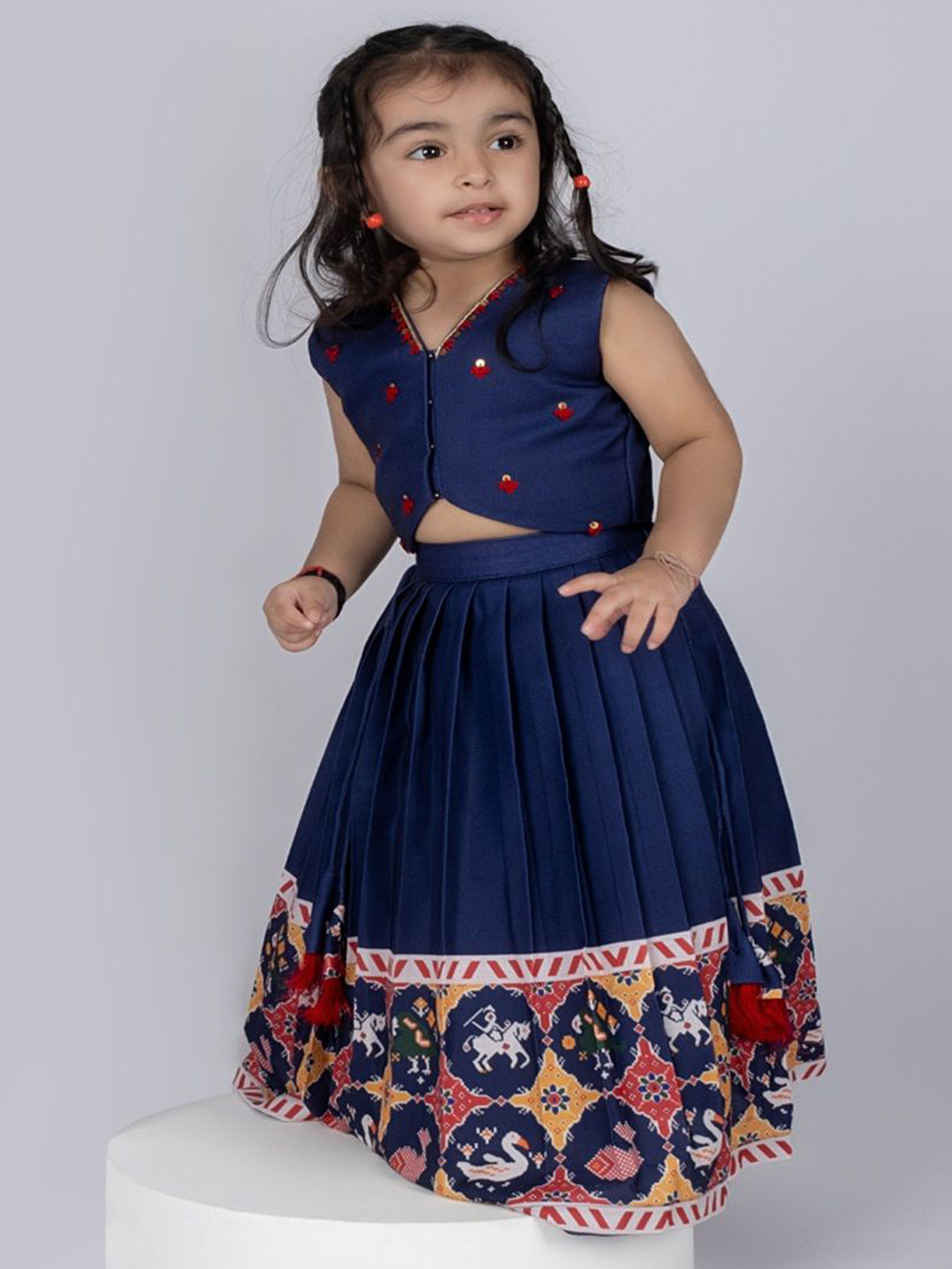 Vivedkids Girls Ready to Wear Tissue Lehenga With Blouse