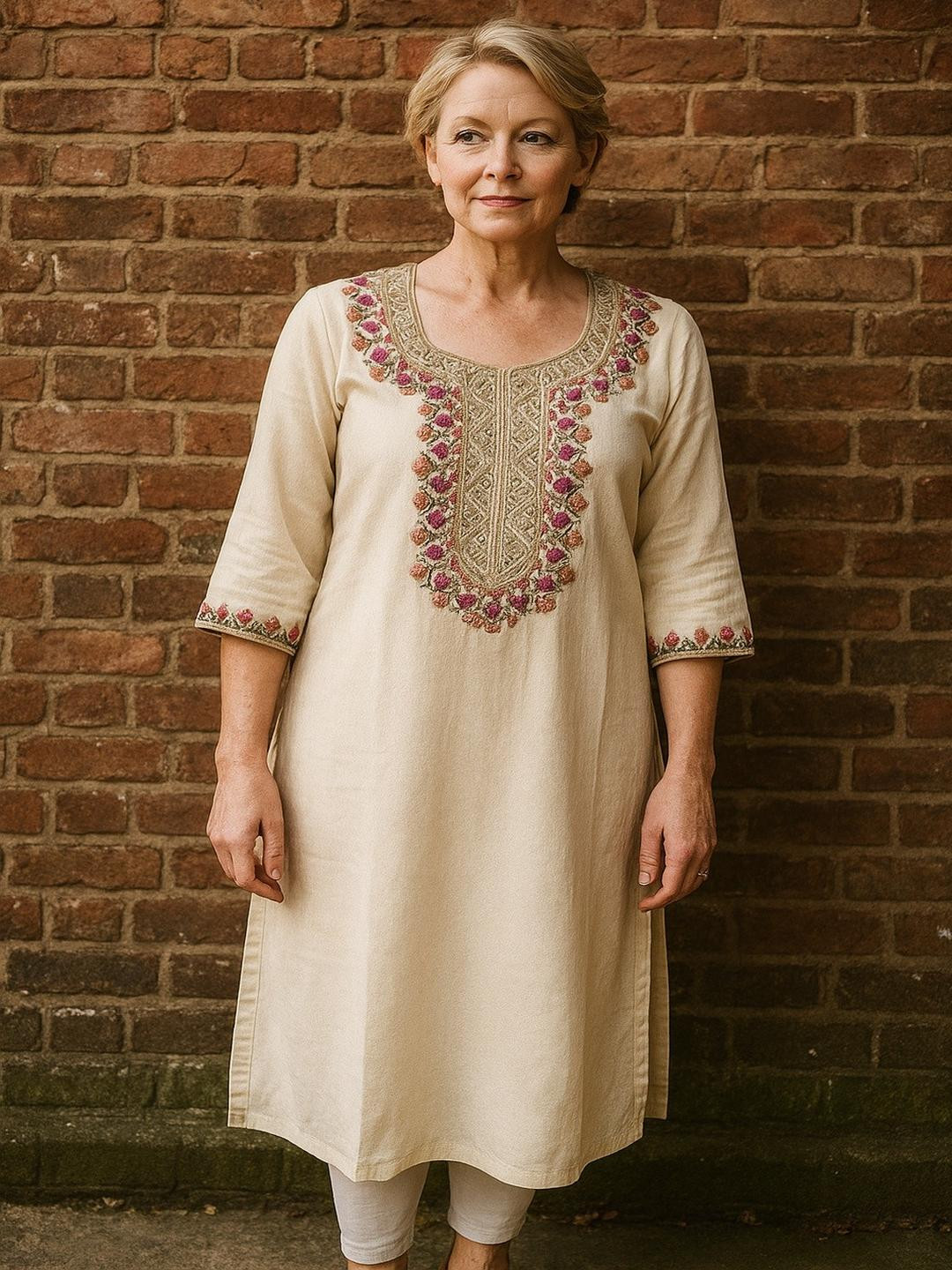 Silakaari Women Gotta Patti Mirror work Embroidered Long Kurti