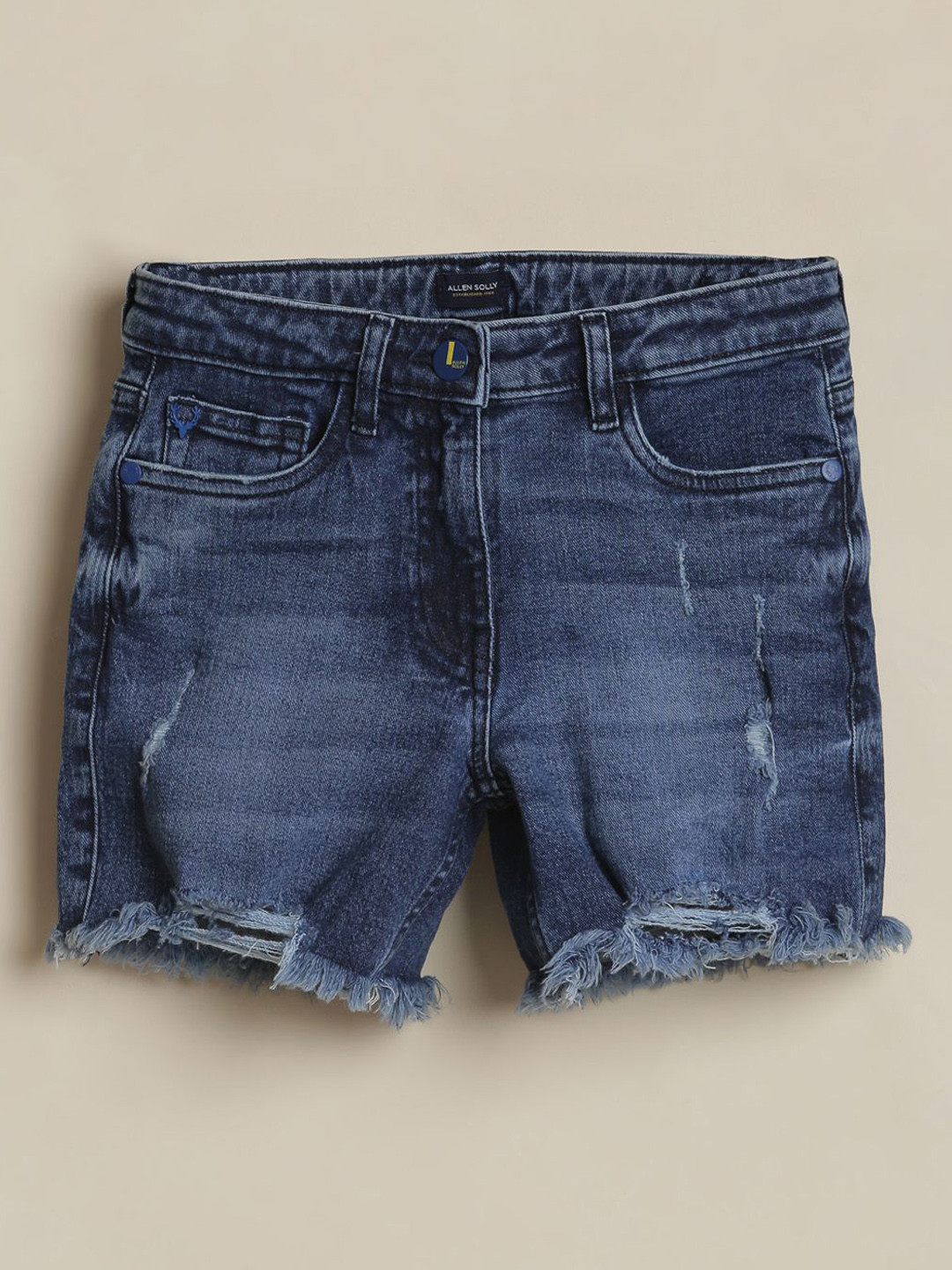 Allen Solly Junior Girls Distressed Denim Shorts