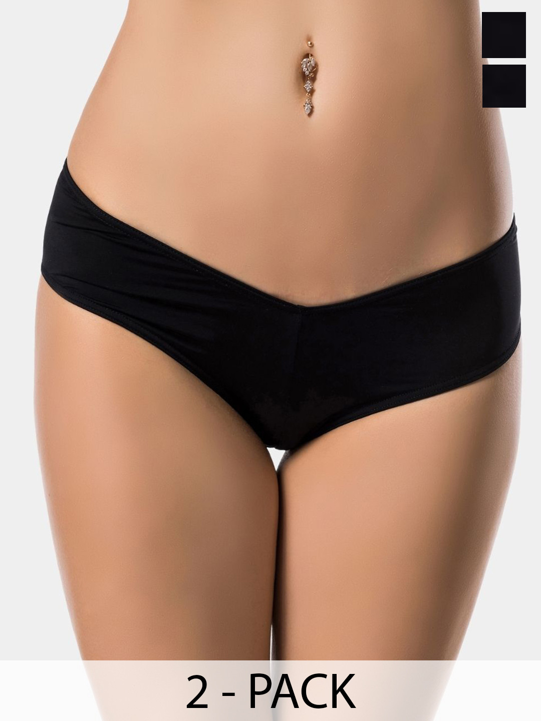 NIMRA FASHION Women Pack Of 2 id Rise Bikini Briefs