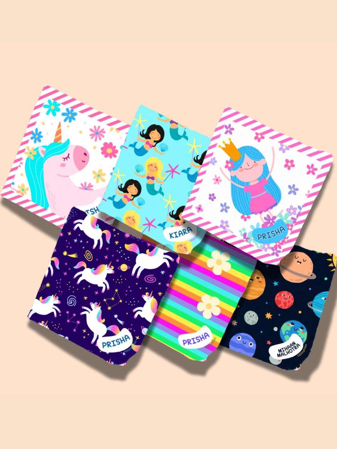 Super Pack Of 6 Soft Muslin Handkerchief Set