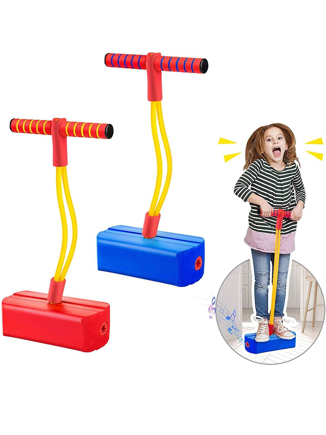 OPINA Kids Pack Of 2 Non-Allergic Pogo Stick Activity Toys and Games