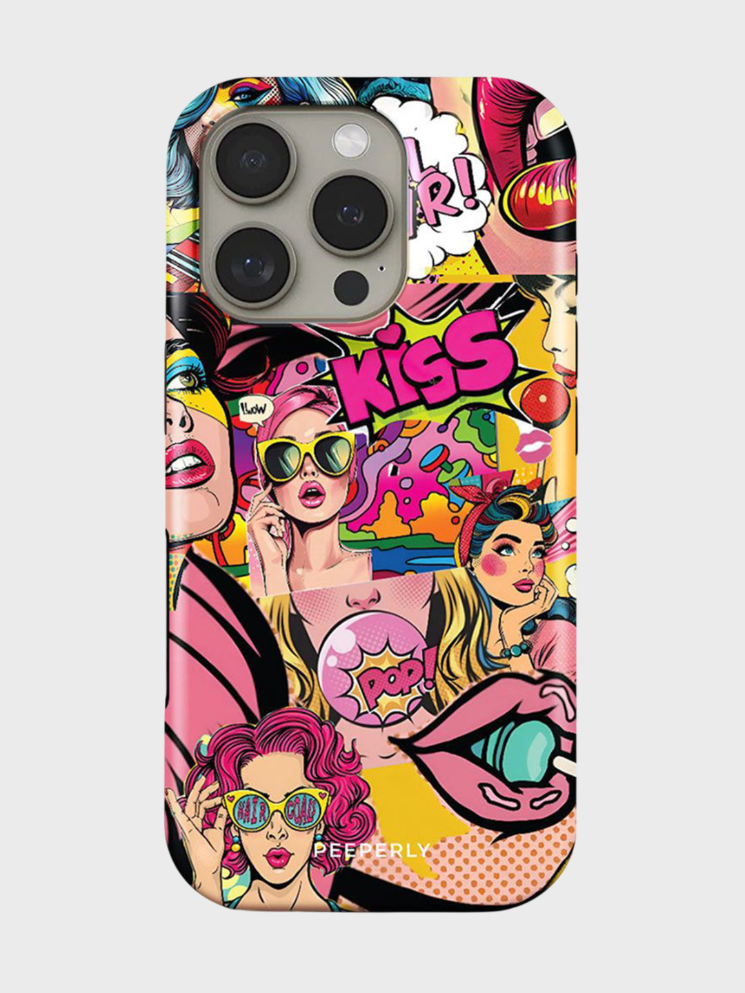 PEEPERLY Women Abstract Printed Impact Resistant iPhone 14 Crystal Back Case