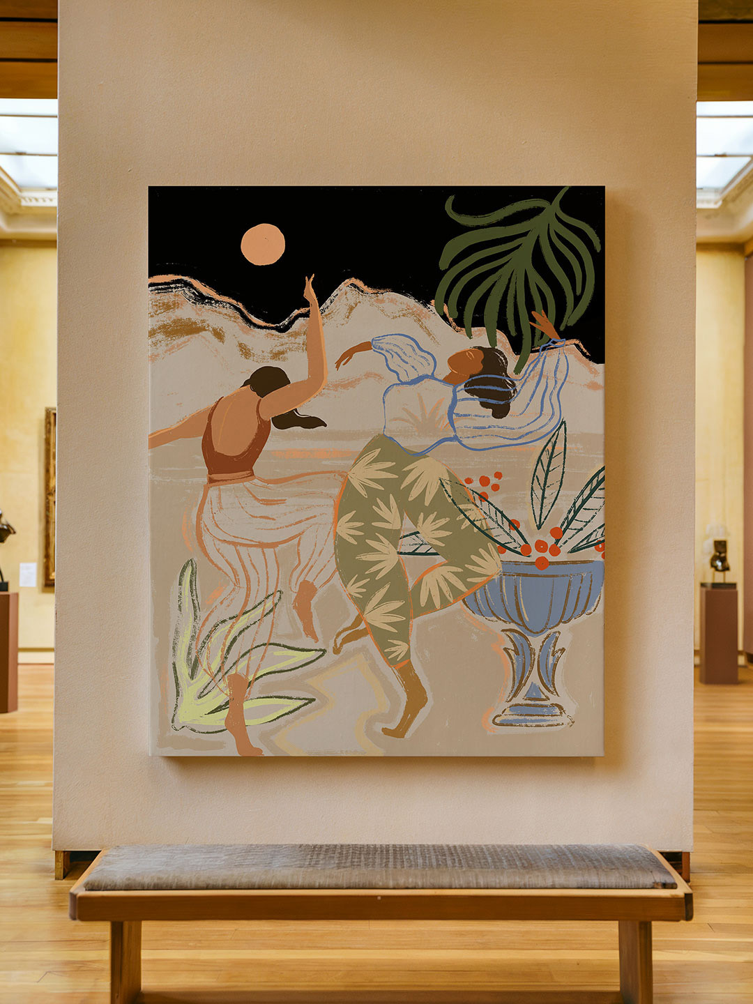 ASIAN MONK Multi Floral and Botanical Wood Wall Paintings