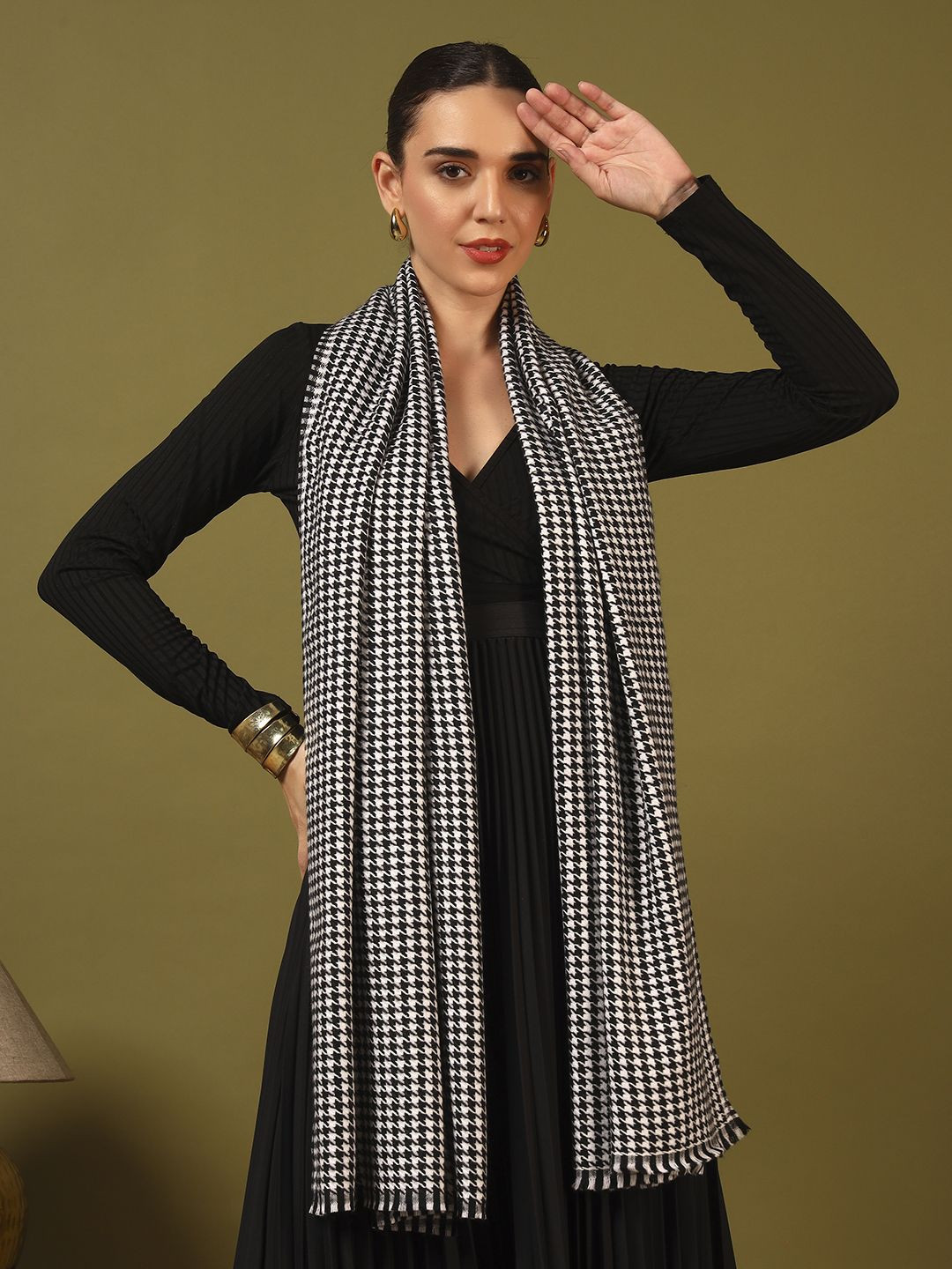 Kala Maison Checked Pashmina Woolen Stole