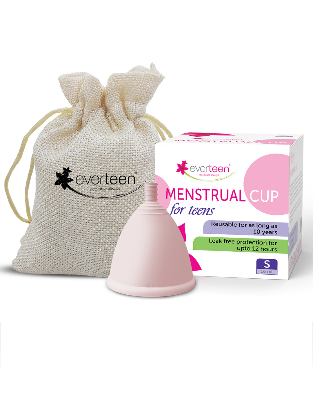 Everteen Women Pink Solid Reusable Menstrual Cup