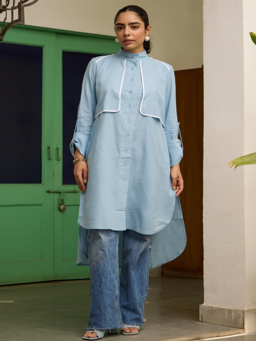 House of Surkh Linen Kurti