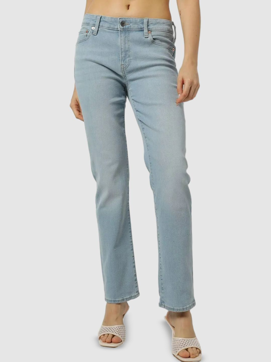 GAP Women Clean Look Mid-Rise Regular Fit Jeans