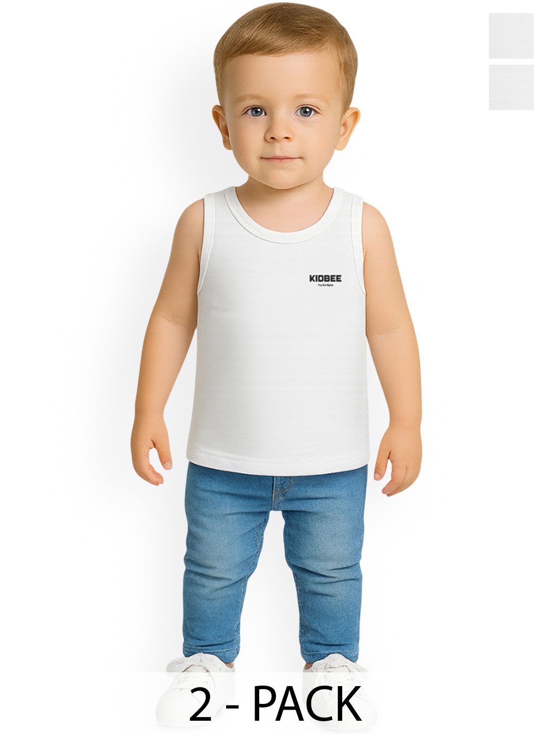 KidBee Infant Pack Of 2 Cotton Basic Innerwear Vests