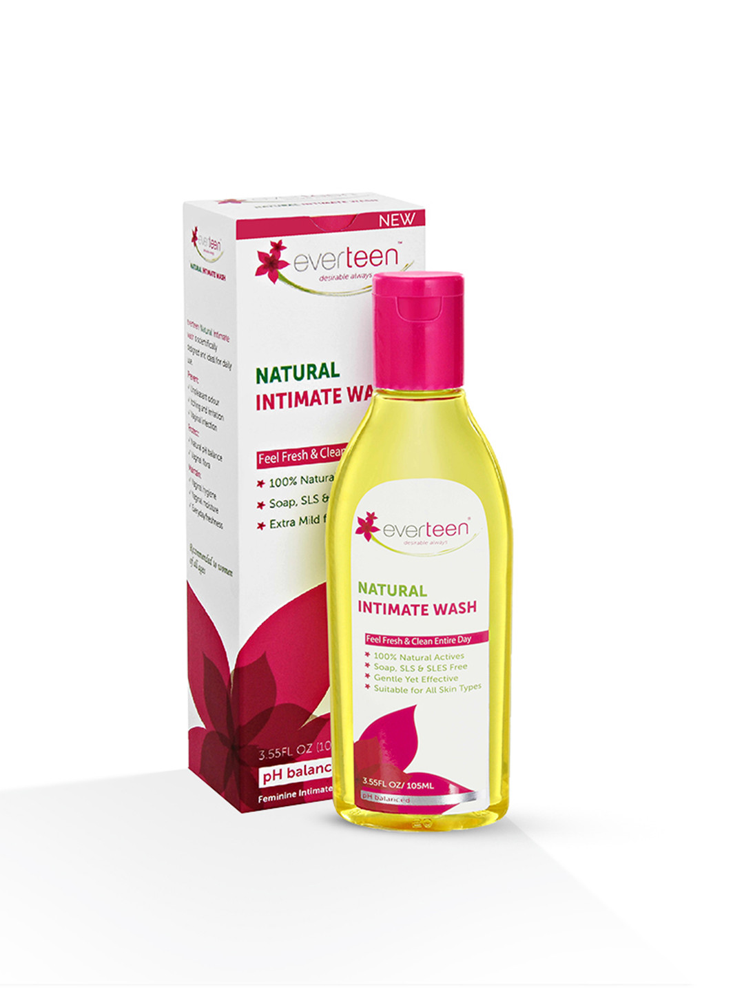 everteen Natural Intimate Wash With Aloe Vera & Neem Extracts - 105 ml