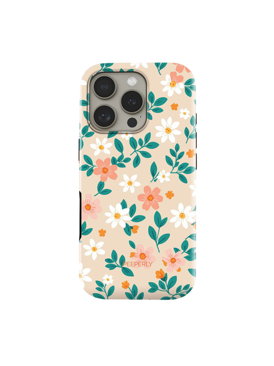 PEEPERLY Women Pastel Haze Floral Printed Impact Resistant iPhone 14 Crystal Back Case