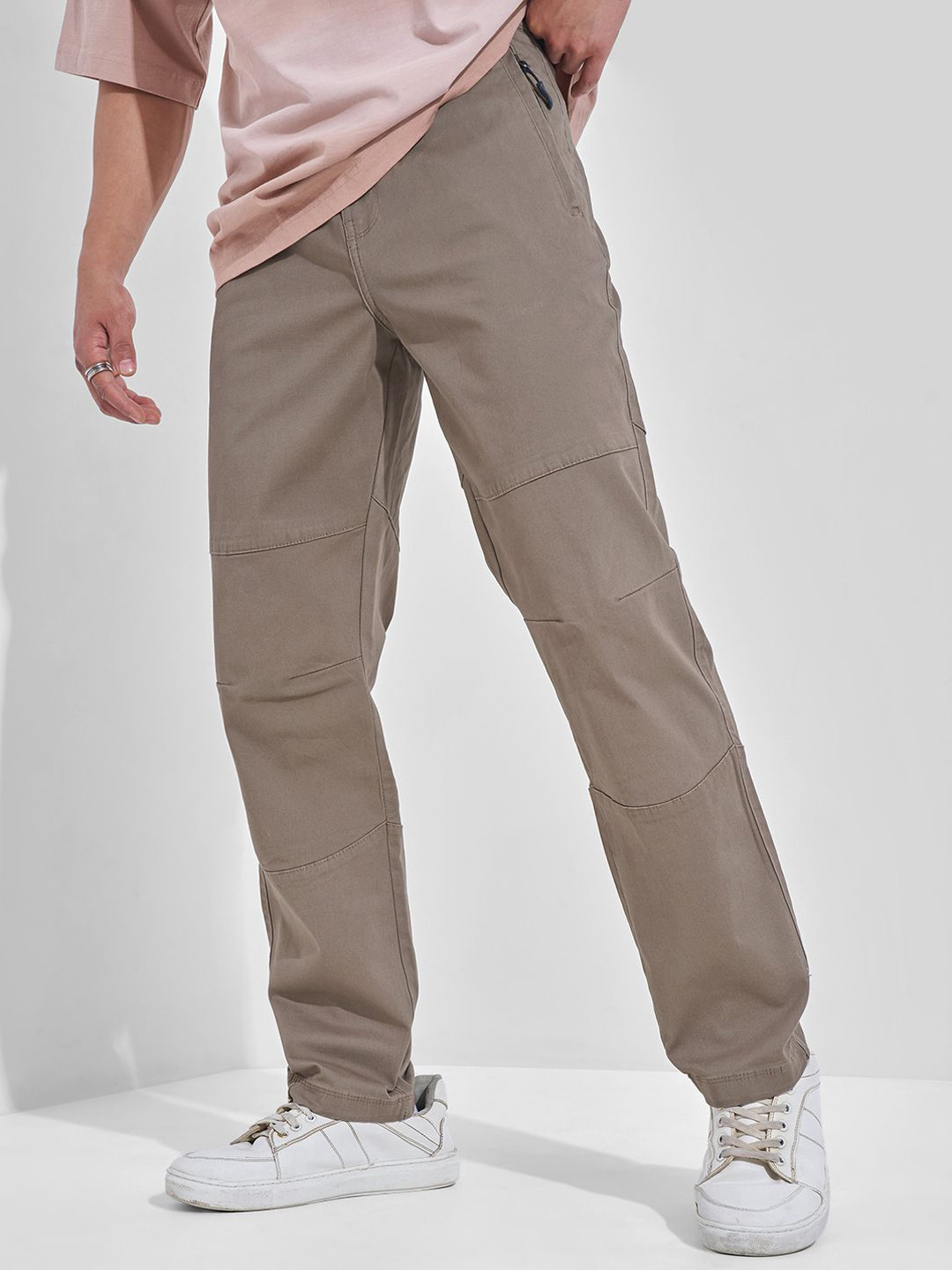 HIGHLANDER Men Relaxed Fit Mid-Rise Cotton Trouser