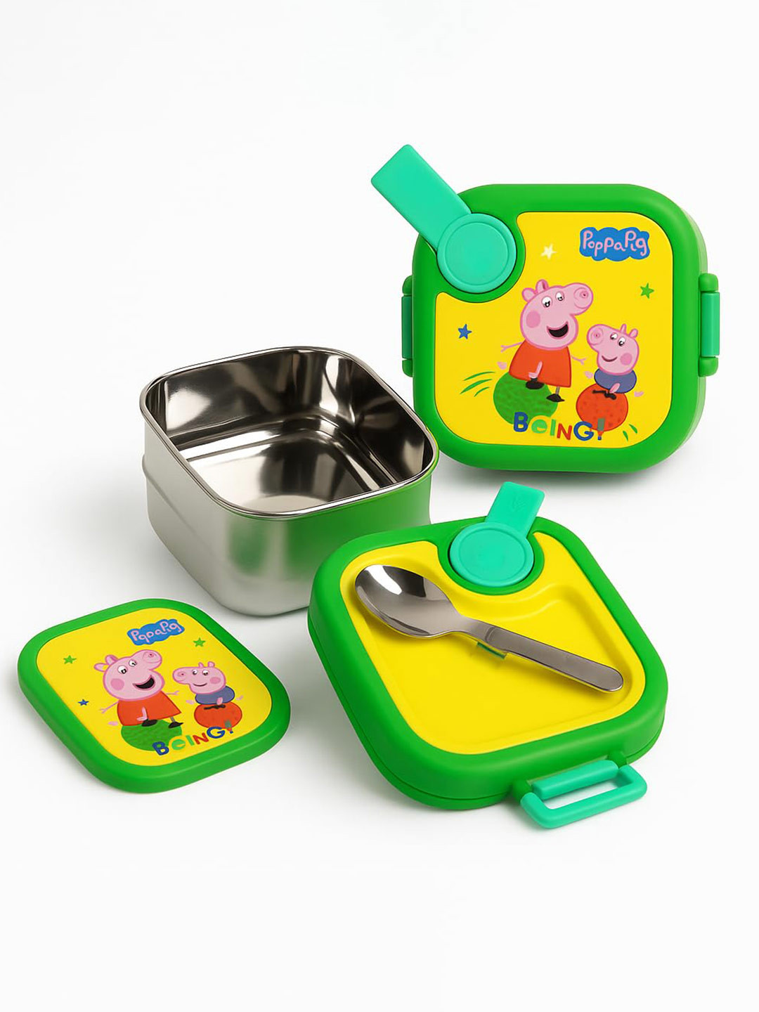 Rabitat Lunchmate Mini Yellow & Green Airtight Leakproof Stainless Steel Lunch Box 500ml