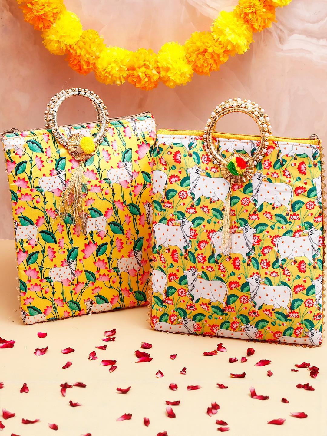 Archies Pack Of 2 Floral Printed Shopper Tote Bags