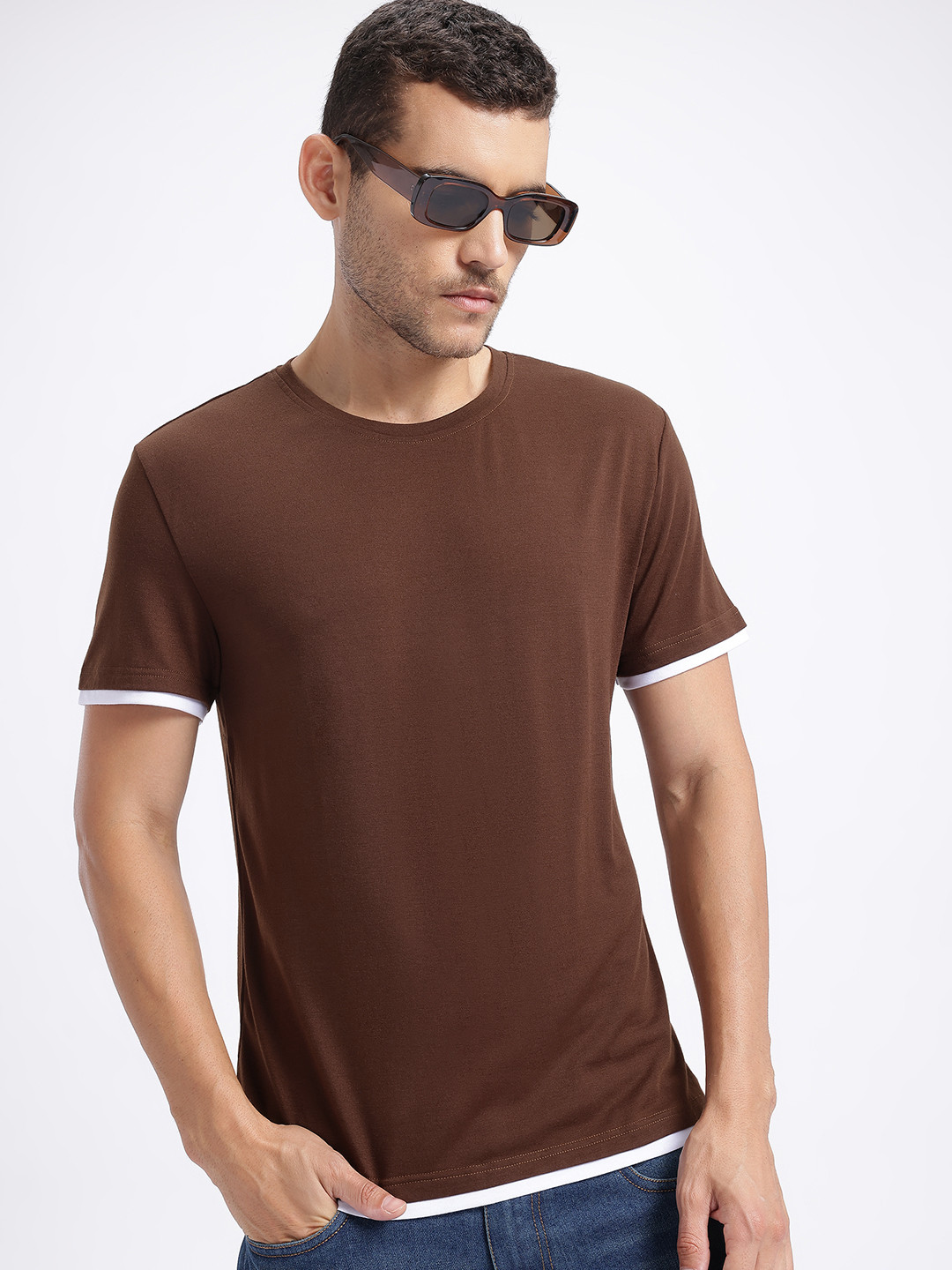 StyleCast x Revolte Contrast Trim Regular Fit T-shirt