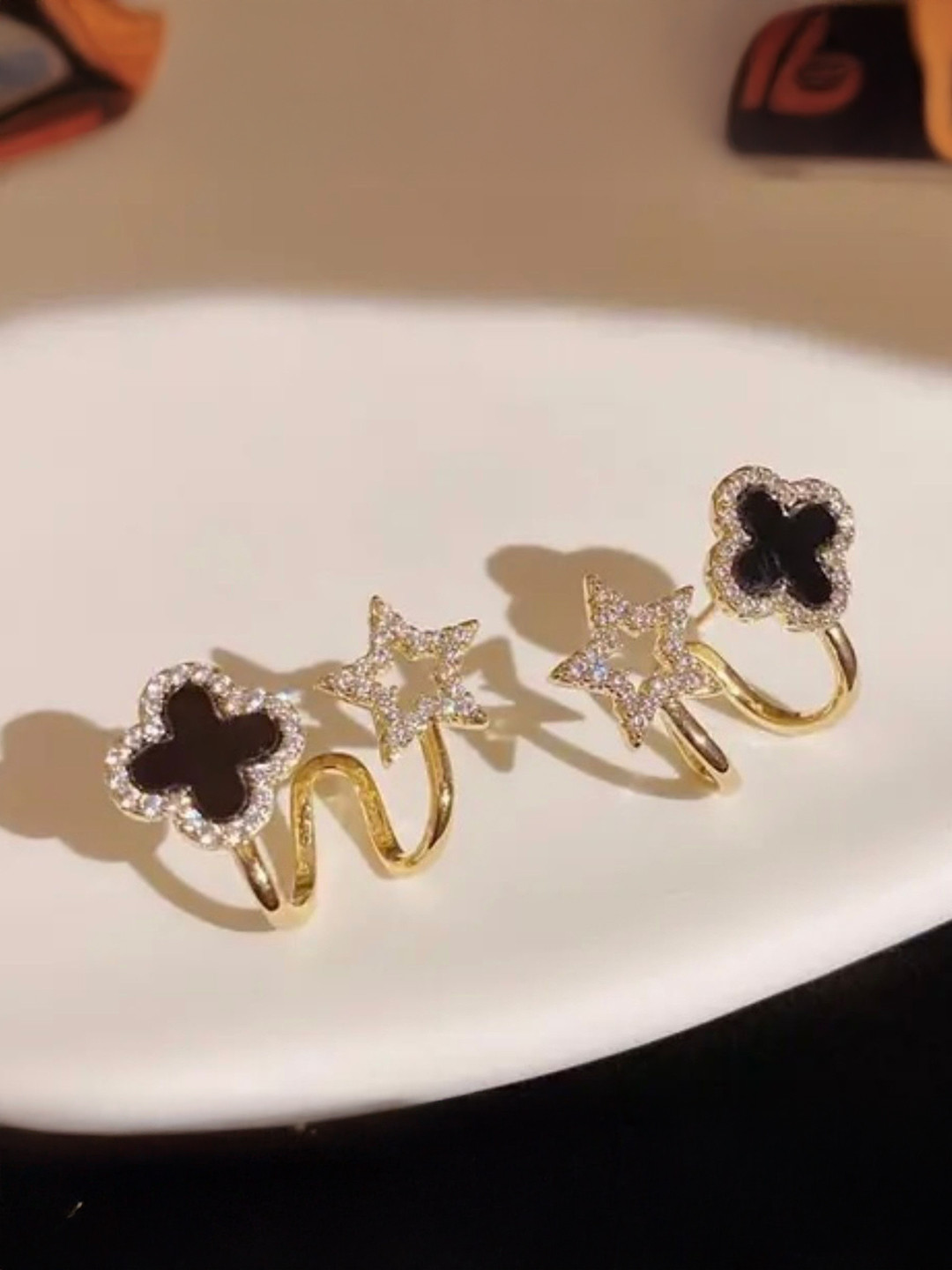 SKORPIO Artificial Stones Studded Star Shaped Korean Studs
