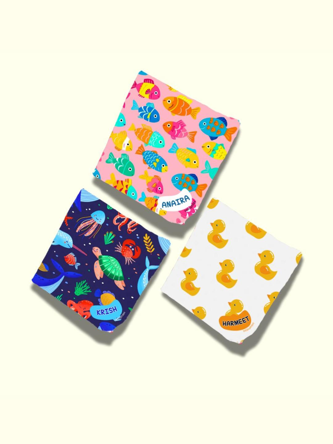 Bibliophiles Pack of 3 Super Soft Muslin Handkerchief Set