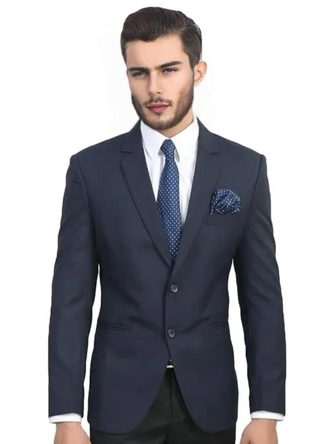 JAGDAMBA Men Notched Lapel Single-Breasted Blazer