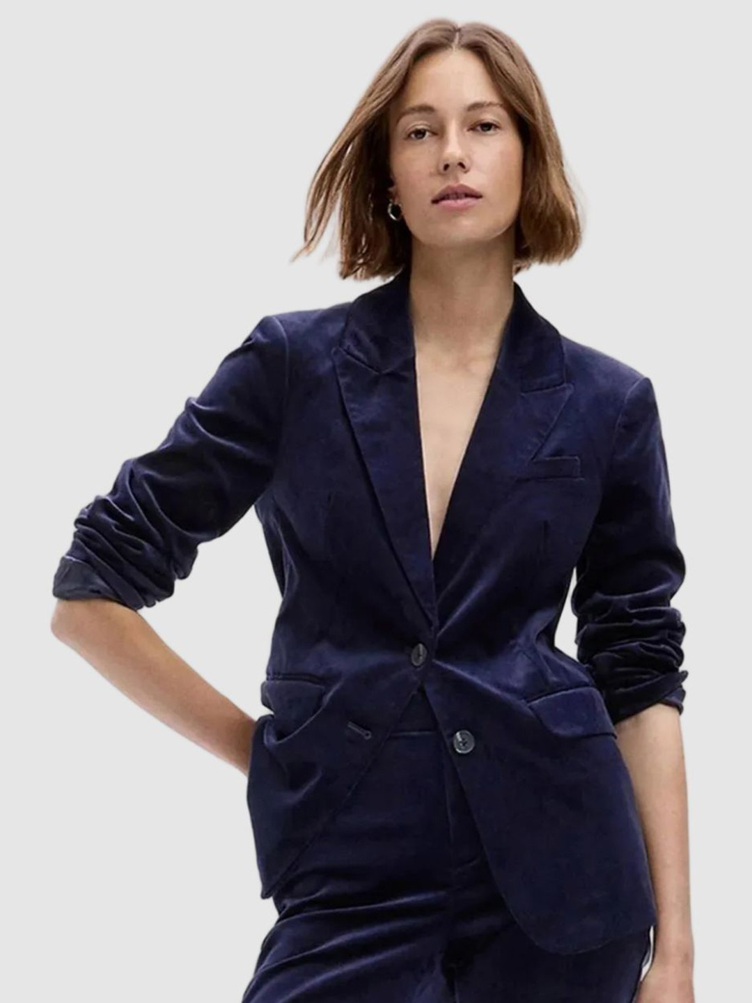 GAP Single-Breasted Notch Lapel Blazer